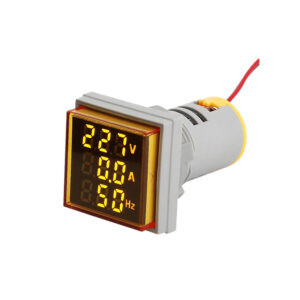Yellow Mini LED Voltage Ampere Frequency three-in-one Meter
